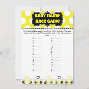 Bumble Bee Name Race - Jogo do Chá de fraldas