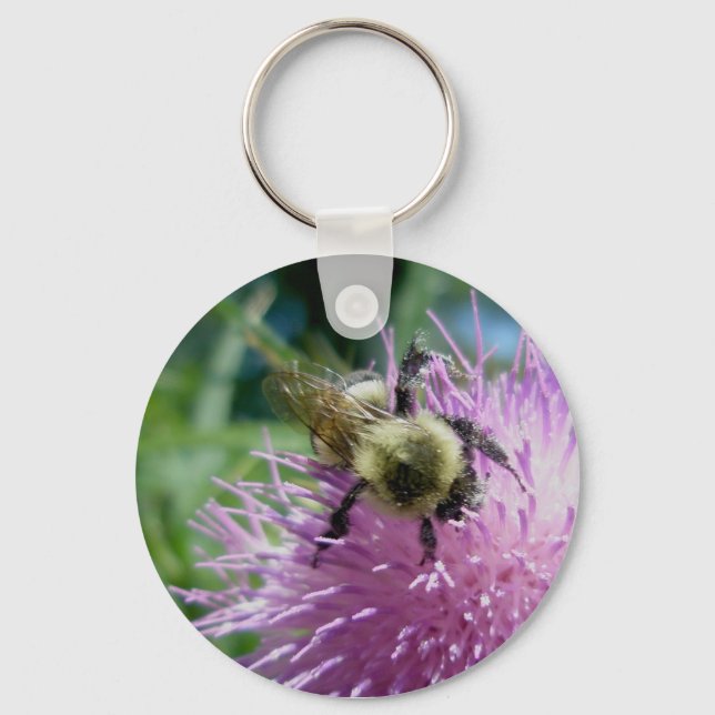 Bumble Bee no Thistle Chaveiro (Frente)