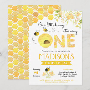 Bumble Bee Primeiro primeiro aniversario convites