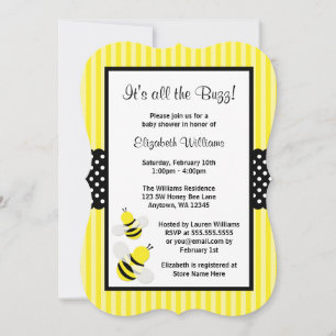 Bumble Bee Strike Pontos Bebê Convites