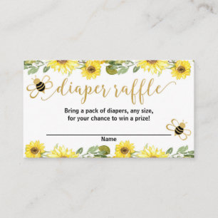 bumble cartões amarelos do raffle da fralda do ch