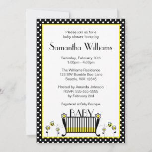 Bumble convites do chá de fraldas das bolinhas da