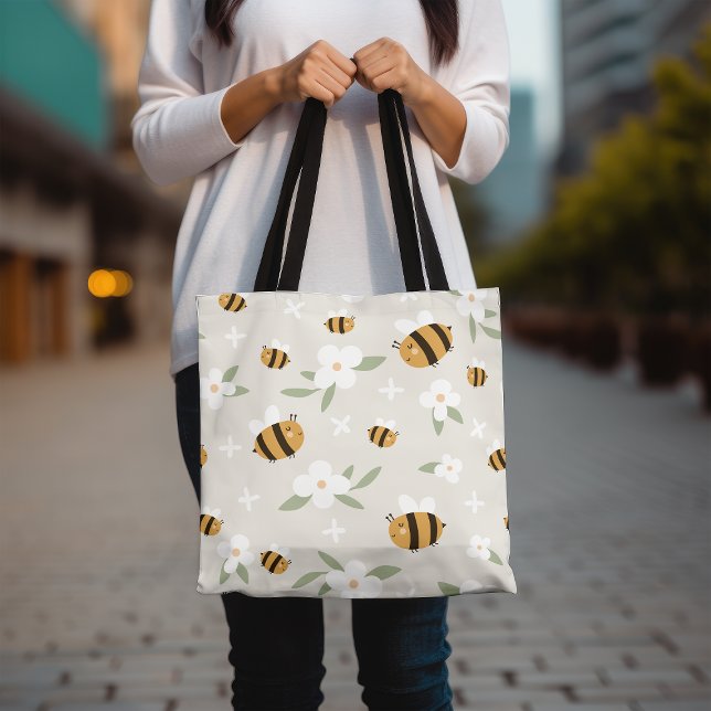 Bumblebee Tote Bag, Saco Floral Design Tote (Criador carregado)