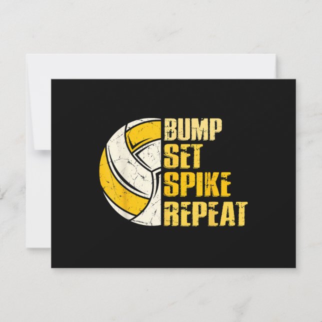 Bump Set Spike Repete Voleibol Engraçado (Frente)