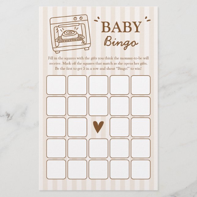 Bun in the Oven Baby Bingo Game (Frente)