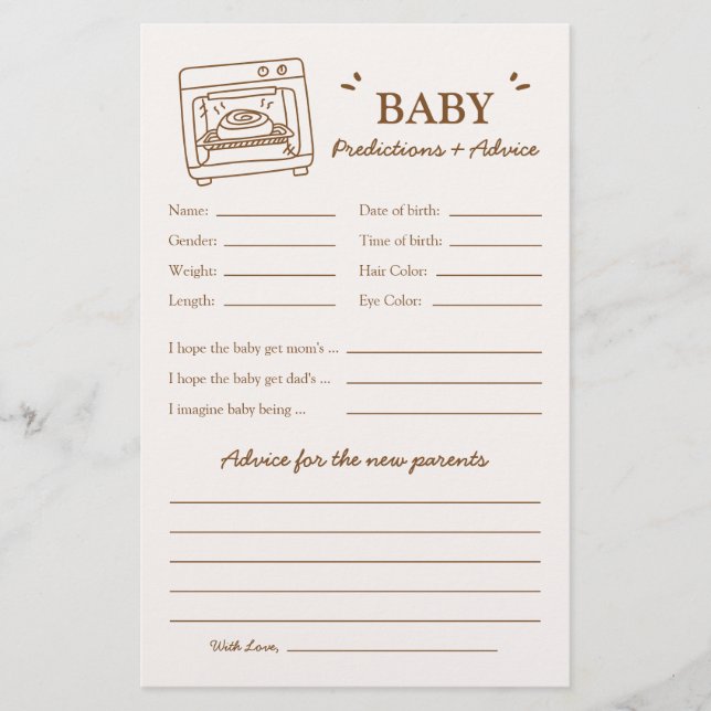 Bun in the Oven Predictions and Advice (Frente)