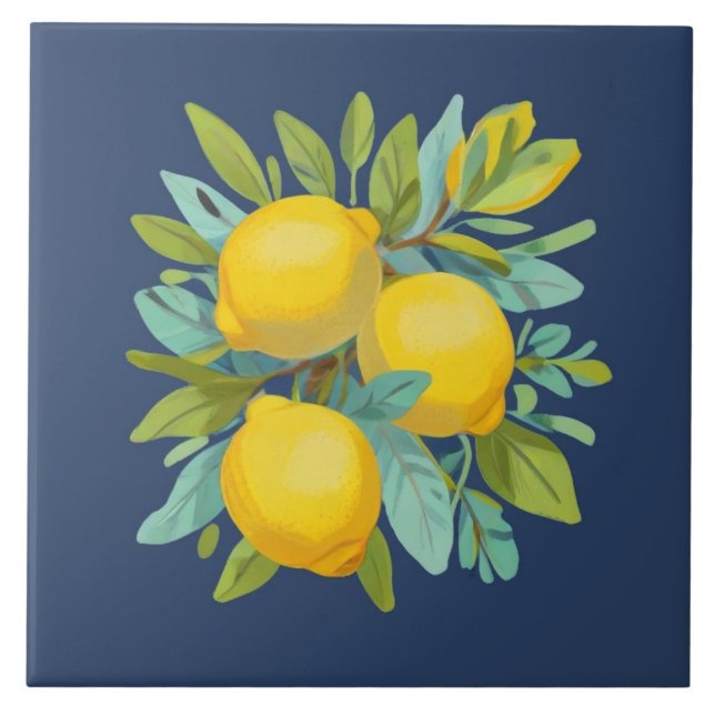 Bunch of Lemons on Mediterranean Dark Blue (Frente)