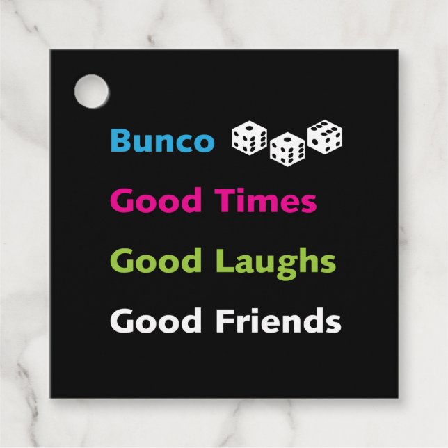 Bunco Dice Times Good Amigos Nome de etiqueta Pres (Frente)