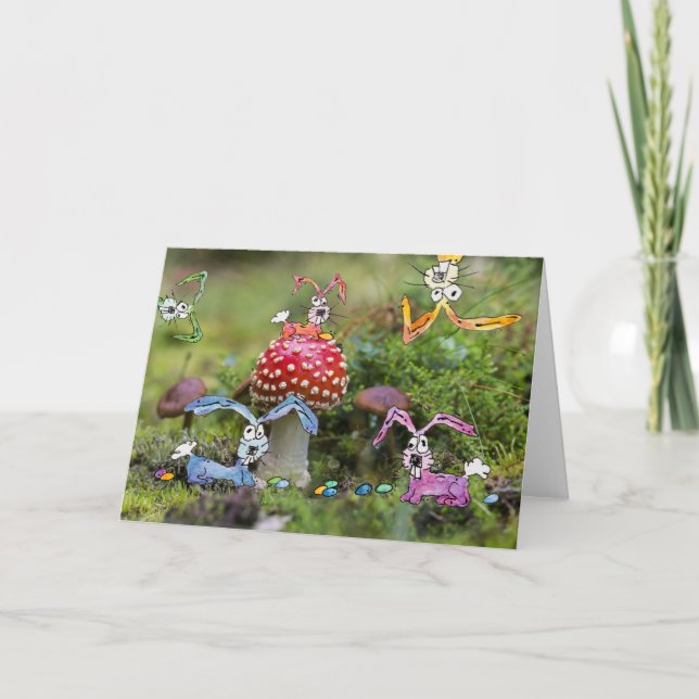 "BUNNIES LOUCOS!" Cartão (Frente)