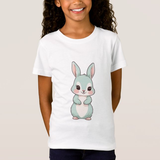 Bunny Bliss - Camisa T Cuteness do Coelho Kawaii (Frente)