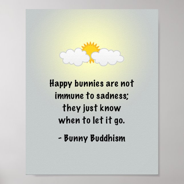 Bunny Buddhism "Let It Go" Poster (Frente)