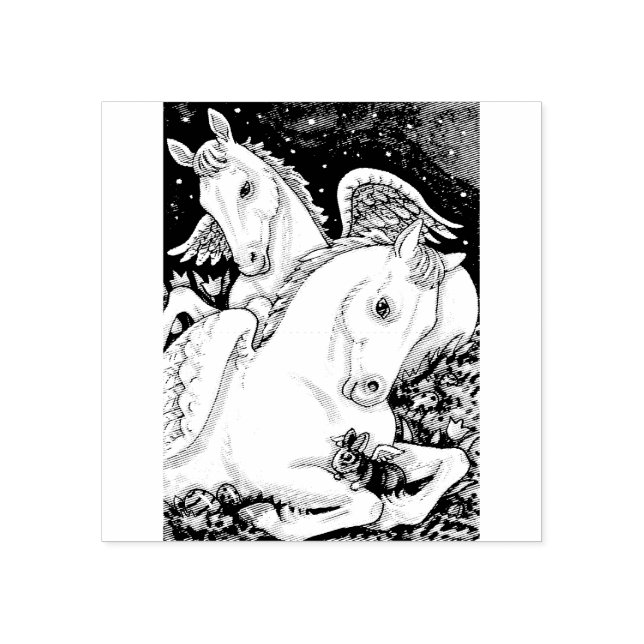 BUNNY & COLT ANGELS, CARIMBO DE BORRACHA DE PÁSCOA (Impressão)