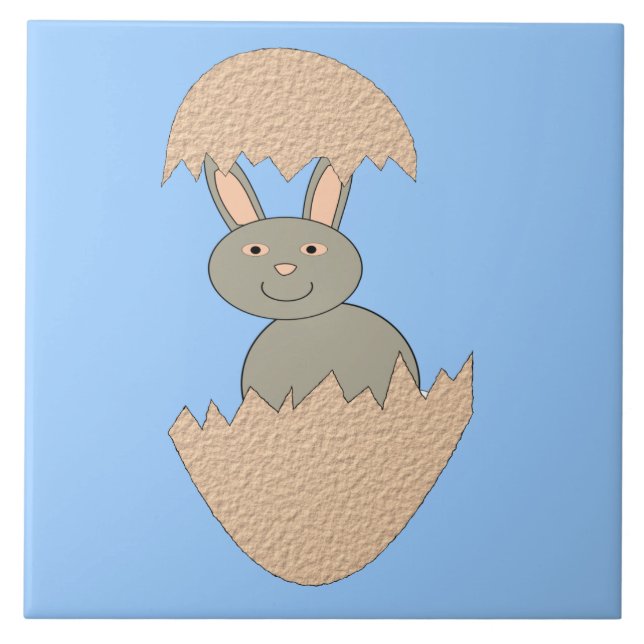 Bunny Hatching de Ovo Azulejo Estranho (Frente)
