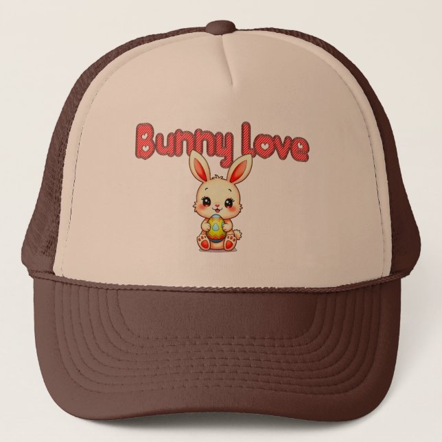 Bunny Love – Cute Easter Bunny Design - boné (Frente)