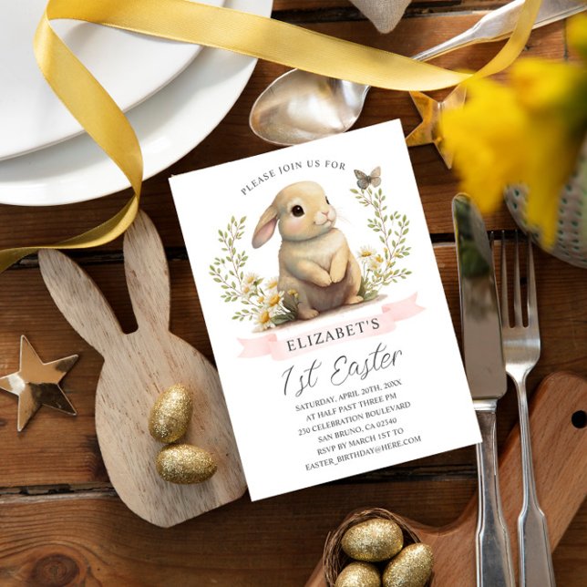 Bunny Páscoa Wild One Convite de aniversário (Criador carregado)