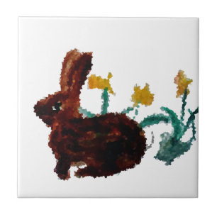 Bunny Rabbit Daffodil Art Primavera