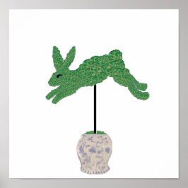 Bunny Rabbit Topiary Ginger Jar art impressão