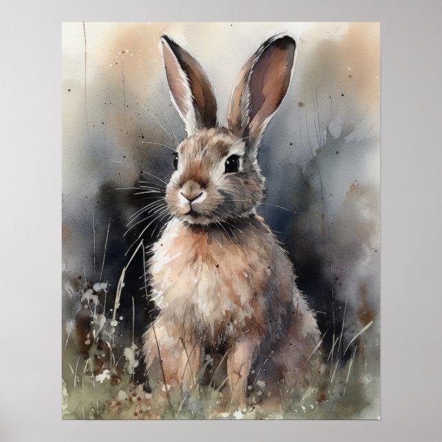 Bunny Rabbit Woodland Animal Art Impressão (Frente)