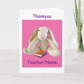 Bunny RabbiTeacher - Cartão de agradecimento da fi