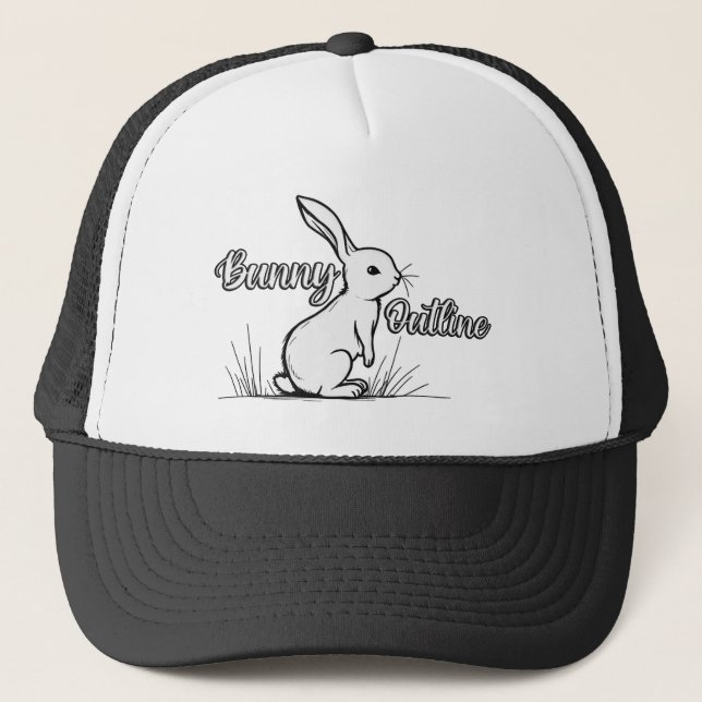Bunny Sketch – Hand Drawn Rabbit Illustration boné (Frente)