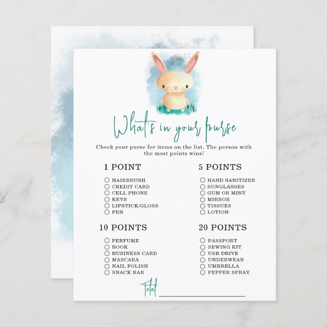 Bunny Whats no seu chá de fraldas (Frente/Verso)