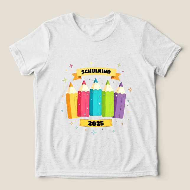 Bunte Stifte mit Sternchen - Schulkind 2026 (Design frontal)