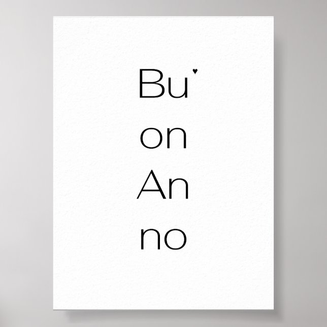 Buon Anno - minimalistic typography poster (Frente)
