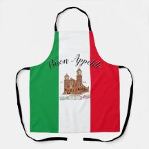 Buon Appetito All-Over Impressão Apron