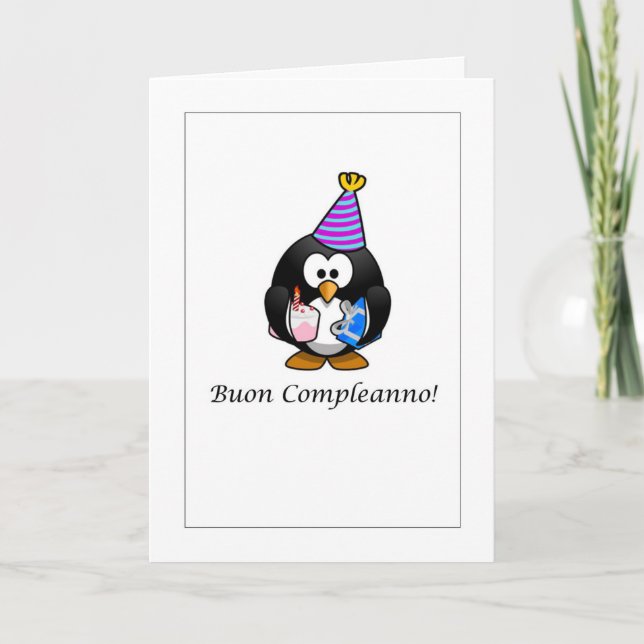 Buon Compleanno - feliz aniversario no cartão (Frente)