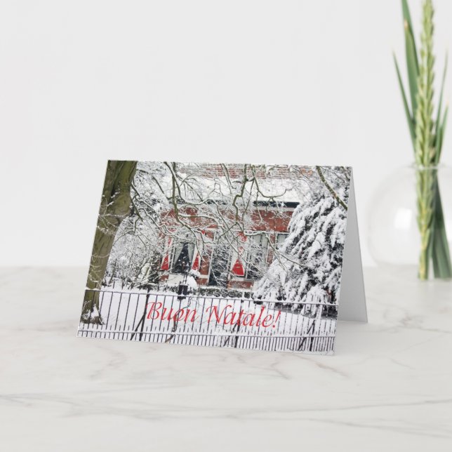 Buon Natale Cartão de Natal Italiano (Frente)