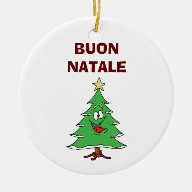 "BUON NATALE" RAIZINHA DE NATAL ORNAMENTO (Frente)