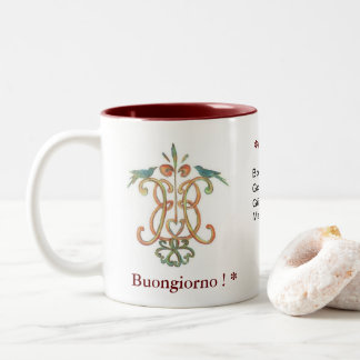 Buongiorno - o bom dia dois-tonificou a caneca
