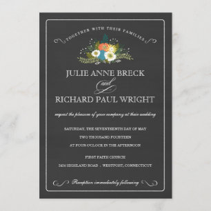 Buquê da margarida em convites do casamento do