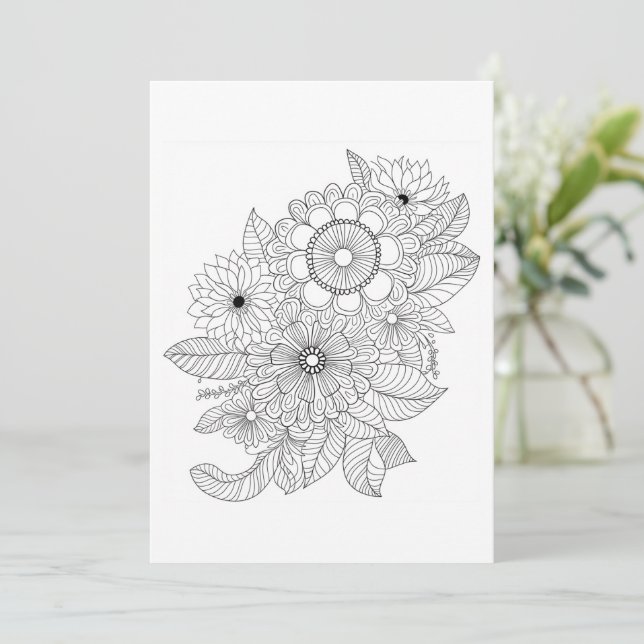 Buquê da ventoinha | Colore Sua Própria Saudação (Em pé/Frente)