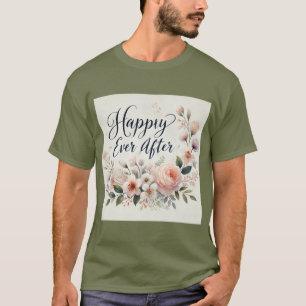 Buquê De Aquarela Feliz Depois Da Camisa De Mens