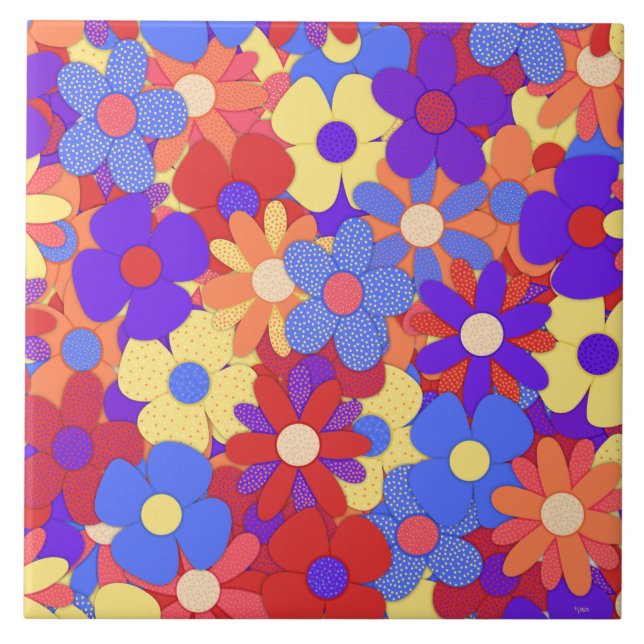 Buquê de compras Azulejo cerâmico (Frente)