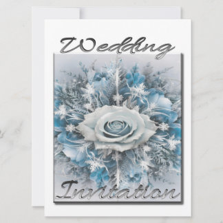 Buquê de Convite de Casamento em azul e branco