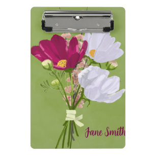 Buquê de Cosmos Rosa e Branco mini prancheta 