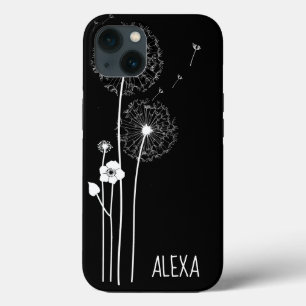 Buquê de Dandelion branco em preto