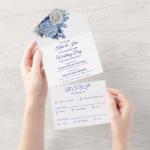 Buquê De Flor Azul De Água - Casamento Branco-