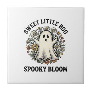 Buquê de Flor de Fantasma Vintage Cute Halloween B
