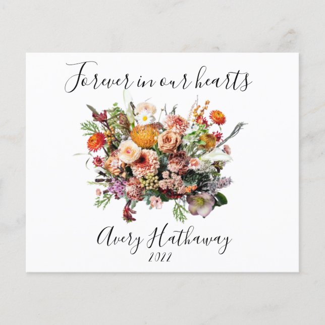 BUQUÊ de Flor do ORÇAMENTO Memorial e Folheto Fune (Frente)