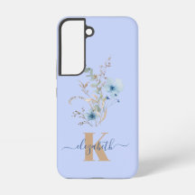 buquê de flores aquarela azul empoeirado rústico