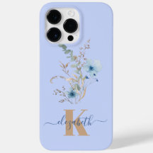 buquê de flores aquarela azul empoeirado rústico