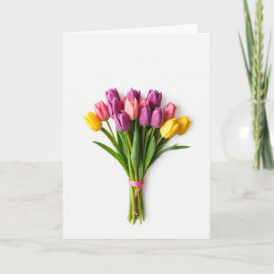 Buquê de Flores da Primavera Cartão em Branco