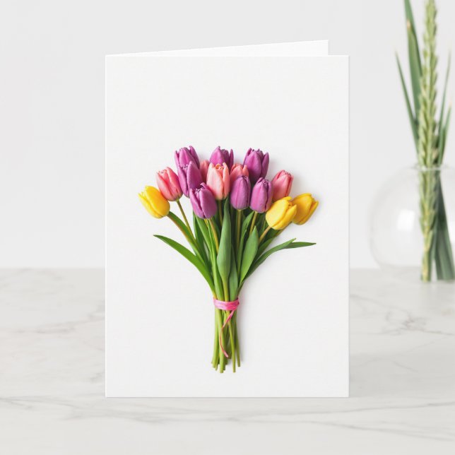 Buquê de Flores da Primavera Cartão em Branco (Frente)