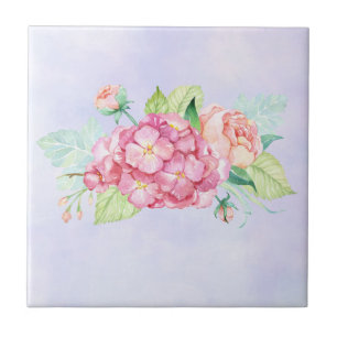 Buquê de Flores de Aquarela Rosa Elegante