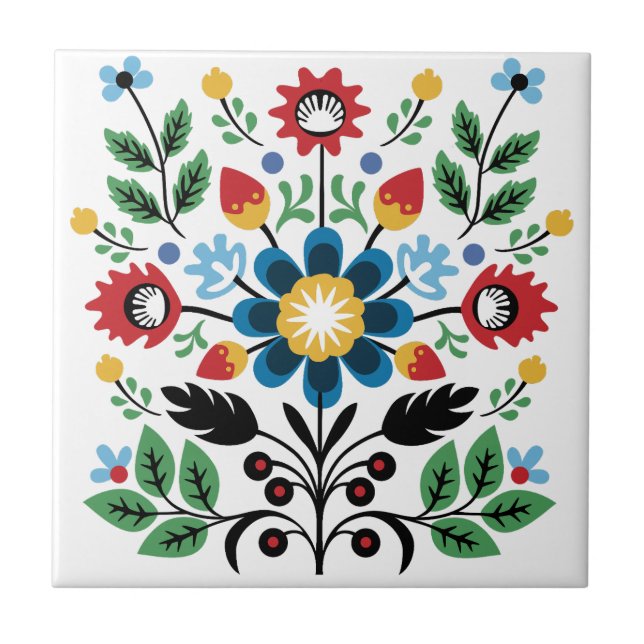 Buquê de Flores de Arte Popular Simétrica (Frente)