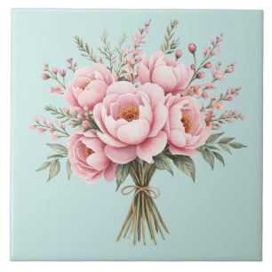 Buquê de Flores de Peônia Rosa Bonita