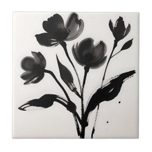 Buquê de Flores de Tinta Preta